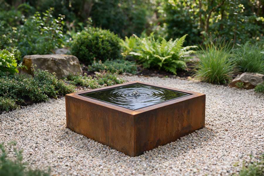 Wassertische aus Cortenstahl