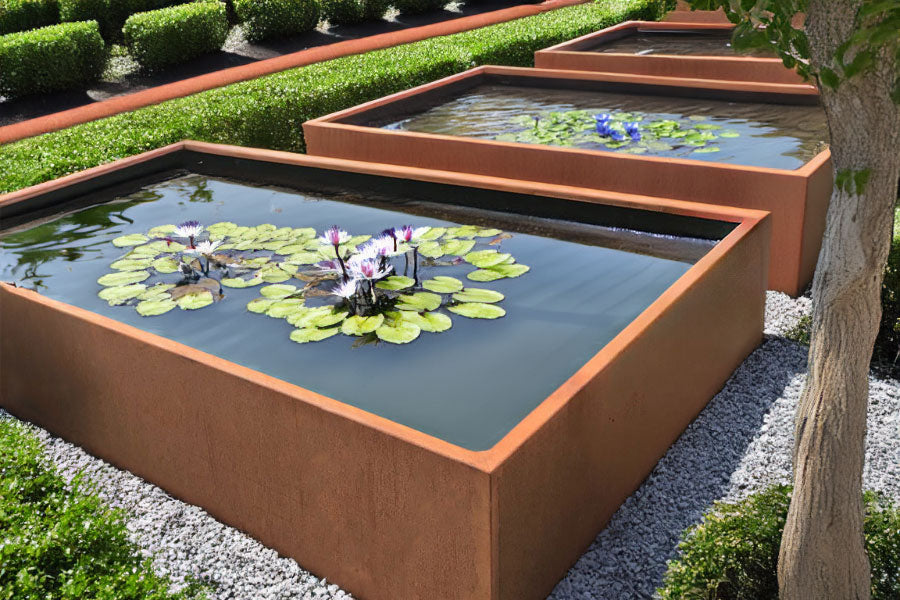 Wasserbecken aus Cortenstahl
