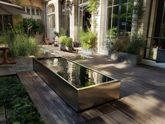 Wasserbecken aus Edelstahl "Le Grand Bassin R"