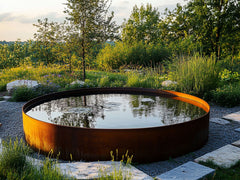 Wasserbecken aus Cortenstahl "Rotondo"