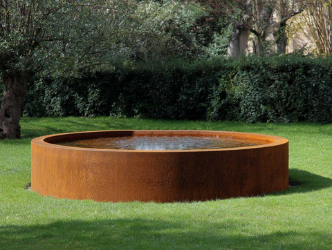 Wasserbecken aus Cortenstahl "Rotondo"