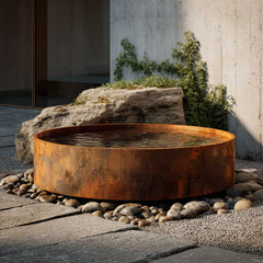 Wasserbecken aus Cortenstahl "Rotondo"