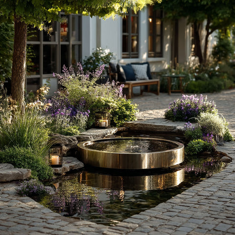 Wasserbecken aus Edelstahl "Rotondo"
