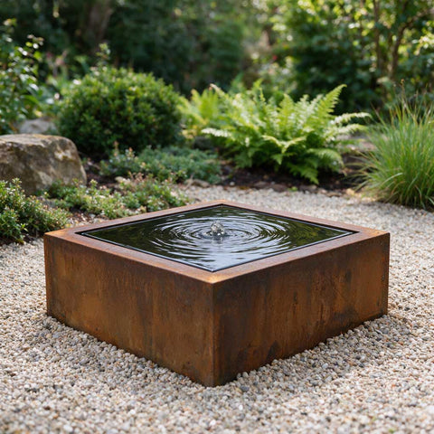 Wassertisch aus Cortenstahl "La Table Q"