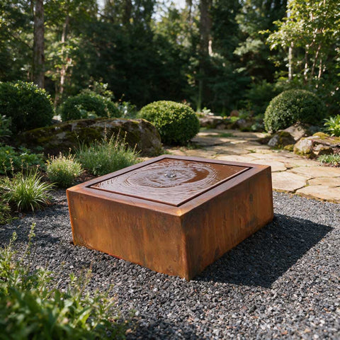 Wassertisch aus Cortenstahl "La Table Q"