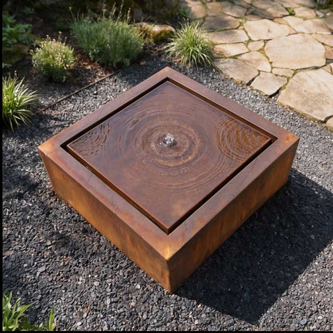 Wassertisch aus Cortenstahl "La Table Q"