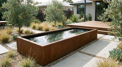 Wasserbecken aus Cortenstahl "Le Grand Bassin R"