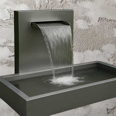 Set Wasserfall 1000 mit Wasserbecken 500 Edelstahl/Edelstahl