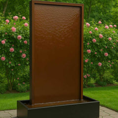 Cortenstahl Wasserwand "Gemini Patina"