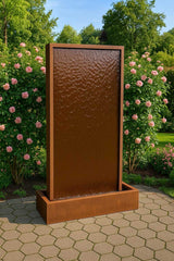 Cortenstahl Wasserwand "Gemini Patina"