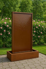 Cortenstahl Wasserwand "Gemini Patina"