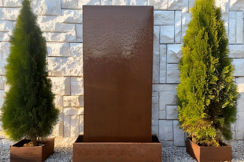 Cortenstahl Wasserwand "Gemini Muro Quattro"