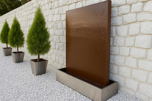 Cortenstahl Wasserwand "Gemini Muro Quattro"